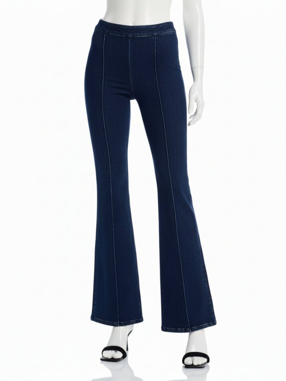FRAME Women's Blue High Rise Flare Leg Pintuck Jeans Size 0